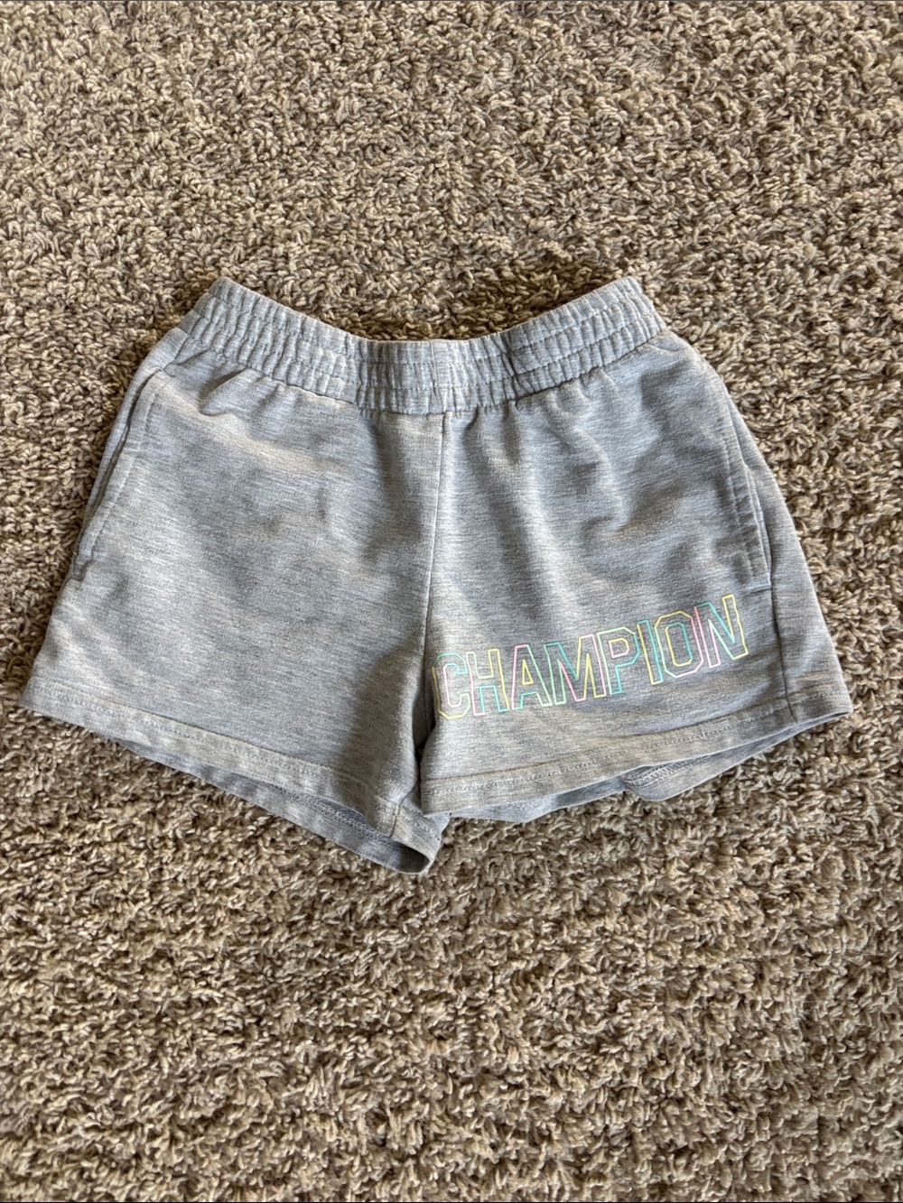 Champion Girls Light Gray Athletic Logo Shorts Size S